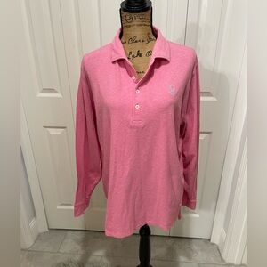 B. Draddy Pink Polo Long Sleeve Top Sz M